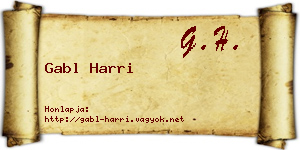 Gabl Harri névjegykártya